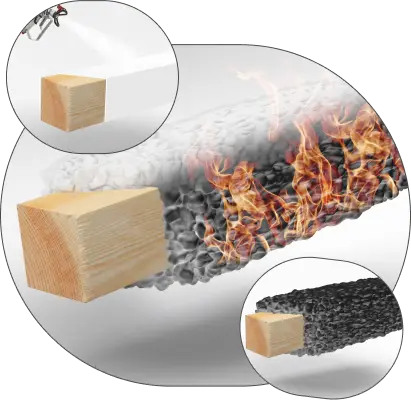 Wood coated intumescent paint